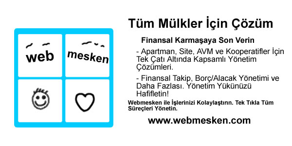 Web Mesken Binalar, Alışveriş merkezleri, kooperatifler, hobi bahçeleri, sanayi yönetimleri için kolay kullanımlı aidat ve gelir gider sistemi.